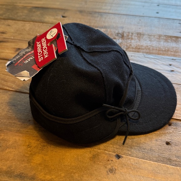 NWT Stormy Kromer Black Wool Cap - Picture 2 of 6